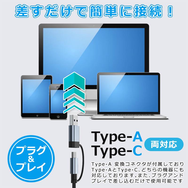 1000Mbps 1Gbps イーサネット 2in1 USB-C USB-A 両対応 LAN ハブ RJ45 有線接続 高速 Type-C ハブ USB 変換 アダプタ ケーブル スマホ｜newidea｜06