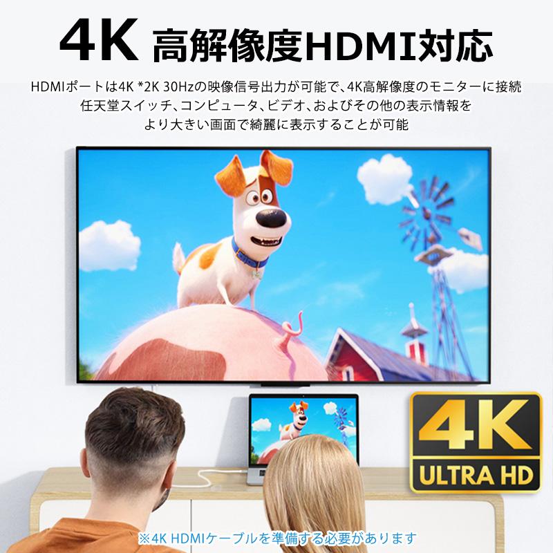 USBハブ 3.0 7ポート USB拡張 4K HDMI PD充電 hub SD/microSD カードリーダー USB-C type-c 接続 USB3.0 変換 RJ45 1Gbps LAN Macbook Windows ノートPC｜newidea｜04