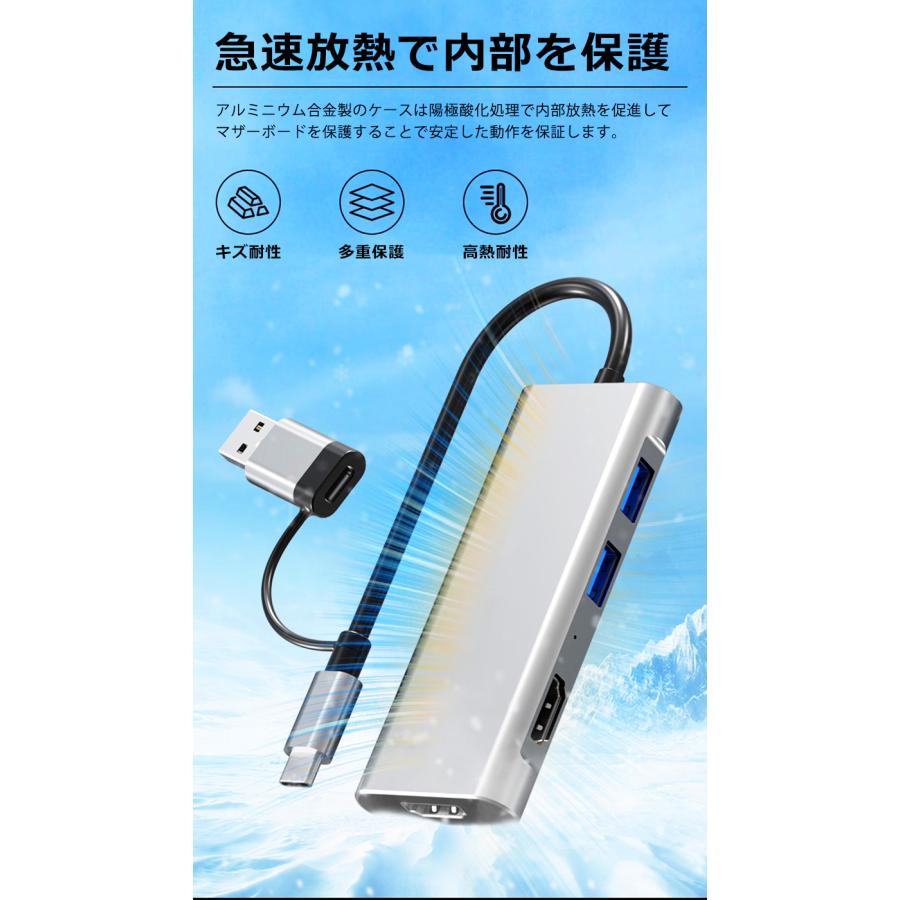 USB-A USB-C 両対応 トリプルディスプレイ対応 HDMI バスパワー ハブ