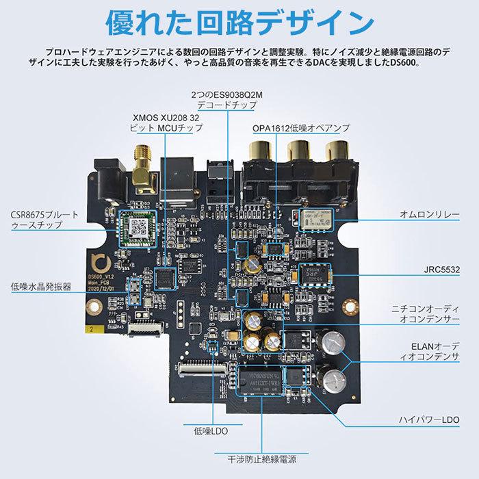 USB DAC コンバーター オーディオ APTX HD LDAC Bluetooth 光 デジタル 入力 RCA AUX アナログ 低遅延 DS600 Lavaudio |  | 09