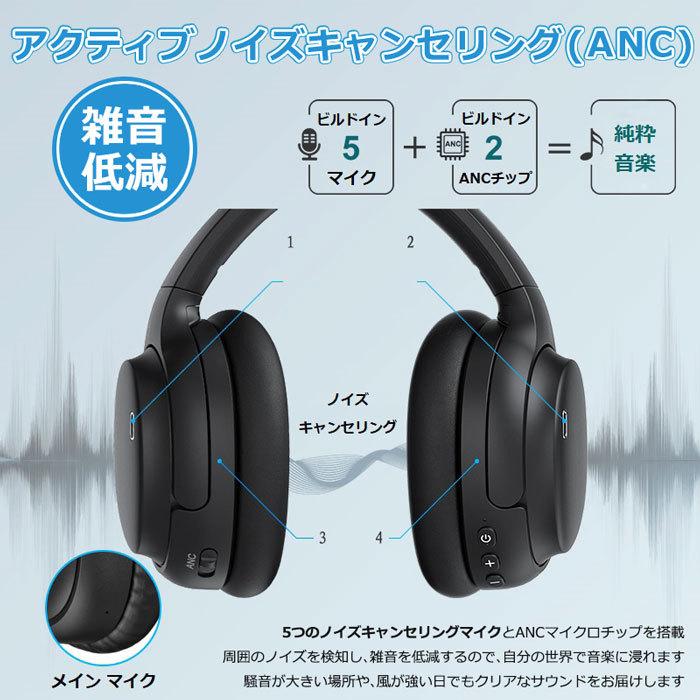 Bluetooth ヘッドホン ワイヤレス aptX HD ノイズキャンセリング ANC マイク付き ゲーム ゲーミング 無線 有線 密閉型 USB充電 E600｜newidea｜04