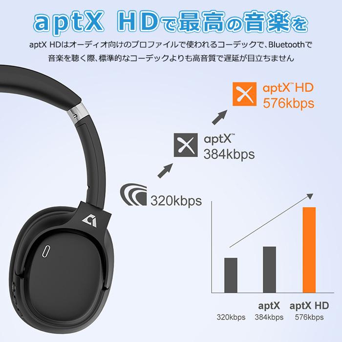 Bluetooth ヘッドホン ワイヤレス aptX HD ノイズキャンセリング ANC マイク付き ゲーム ゲーミング 無線 有線 密閉型 USB充電 E600｜newidea｜06