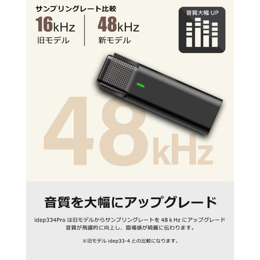 ワイヤレスマイク ピンマイク 4個セット 充電ケース ラべ