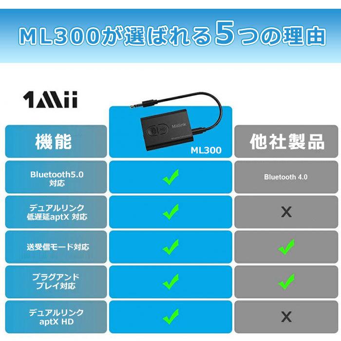Bluetooth トランスミッター レシーバー ワイヤレス 送受信機 オーディオ 車載 低遅延 ブルートゥース ヘッドホン スピーカー ML300 |  | 06