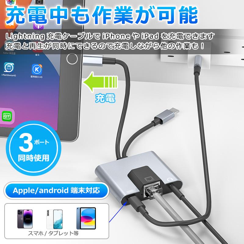 iPhone iPad 対応 LAN インターネット イーサネット Type-C lightning