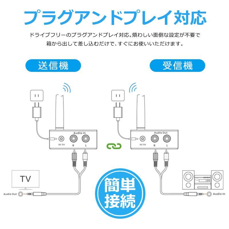 RT5066 1Mii トランスミッター レシーバー オーディオ ワイヤレス RCA 送受信機 ブルートゥース AUX 3.5mm 低遅延 Hi-Fi 高音質 スピーカー |  | 04