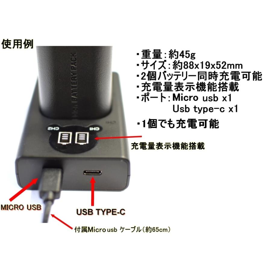 BP-511A BP-514 用 CG-580 デュアル USB Type C 急速 互換充電器 