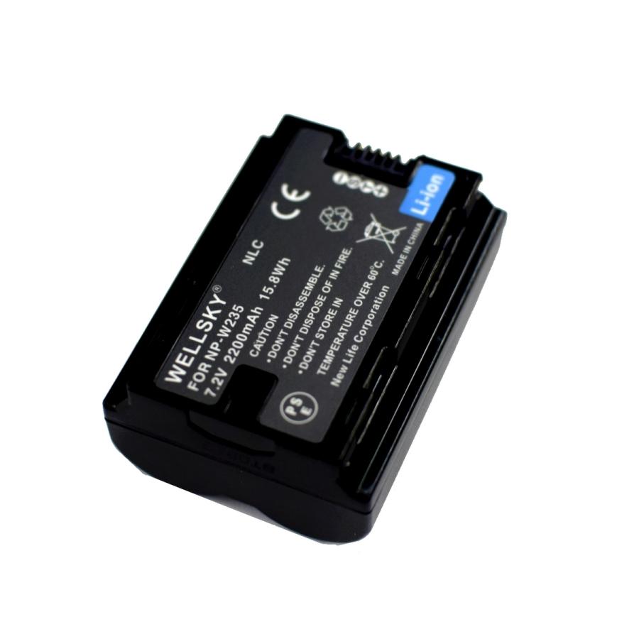 FUJIFILM NP-W235 互換バッテリー 2個 2200mAh [ 充電可能 残量