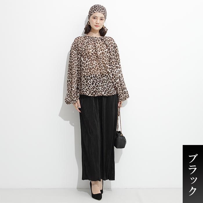 Dark Angel（ダークエンジェル） プリーツ脚長ワイドパンツ シアー