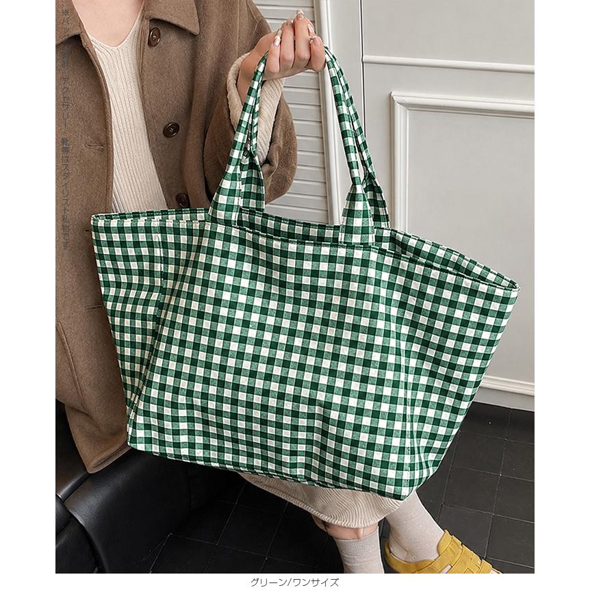 Adsum グリーン チェック柄 トートバッグ　ショルダー2WAY Adsum グリーン チェック柄 トートバッグ ショルダー2WAY Port（ポート