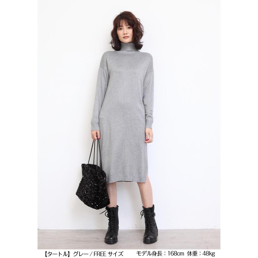 2way ニットワンピース ワンピース ニットワンピ ニット 膝丈 ひざ丈 長袖 送料無料 秋冬 新作 レディース 2way タートルネック ラウンドネック スリット ワンピ Ncop Dark Angel ダークエンジェル 通販 Yahoo ショッピング