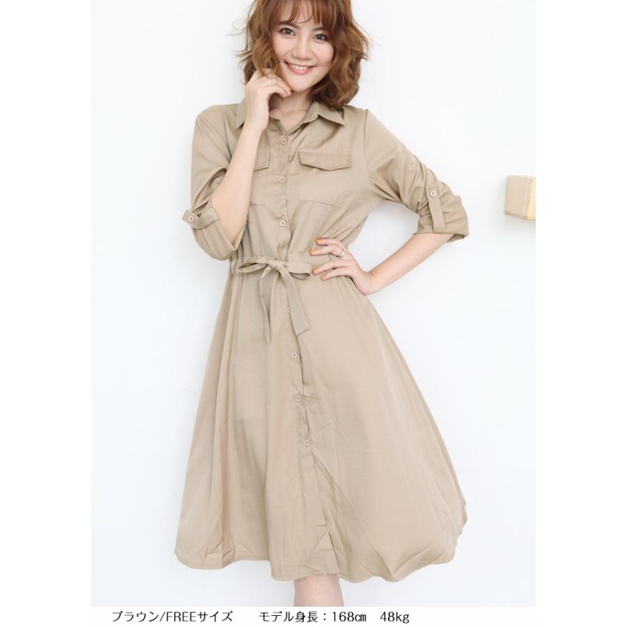 ウエストギャザーシャツワンピース 秋 ワンピース ロング 無地 白 長袖 2way ブラック ウエスト紐 ウエスト絞り リボン紐 ギャザー Op1908 0515 Dark Angel ダークエンジェル 通販 Yahoo ショッピング