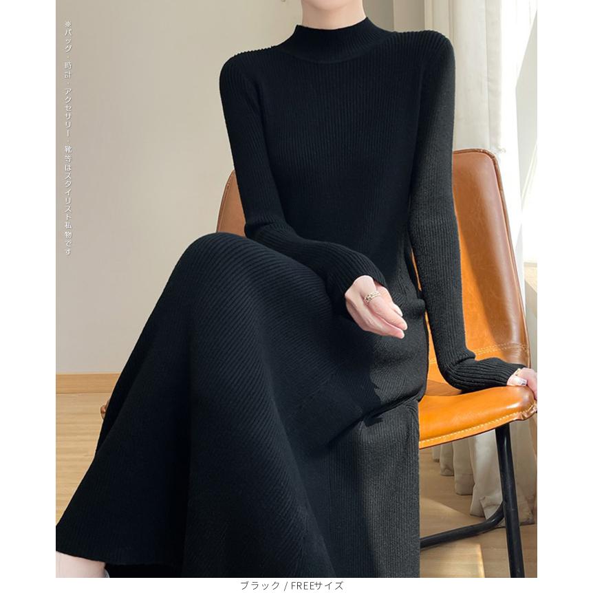 Dark Angel（ダークエンジェル） リブ タートルネック ロングニット