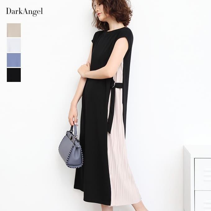 フレンチスリーブポンチ素材 サテンプリーツ切り替えワンピース プリーツ 切り替え サテンポンチ素材 ワンピース Opn1902 1915 Dark Angel ダークエンジェル 通販 Yahoo ショッピング