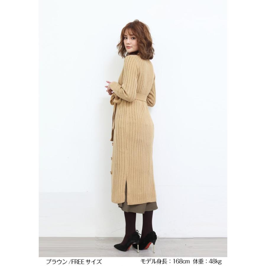 ニットワンピース リブワンピース ワンピ レディース 2wayワンピース 長袖 Vネック レディースコート Ot1909 1004 Dark Angel ダークエンジェル 通販 Yahoo ショッピング