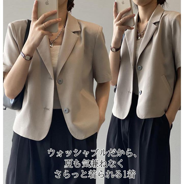  完売品 ブークレ ブレザー 半袖　ホワイト ノーカラー ジャケット　S 楽天市場】ホワイトレース付きジャケット 羽織 長袖 ジャケット