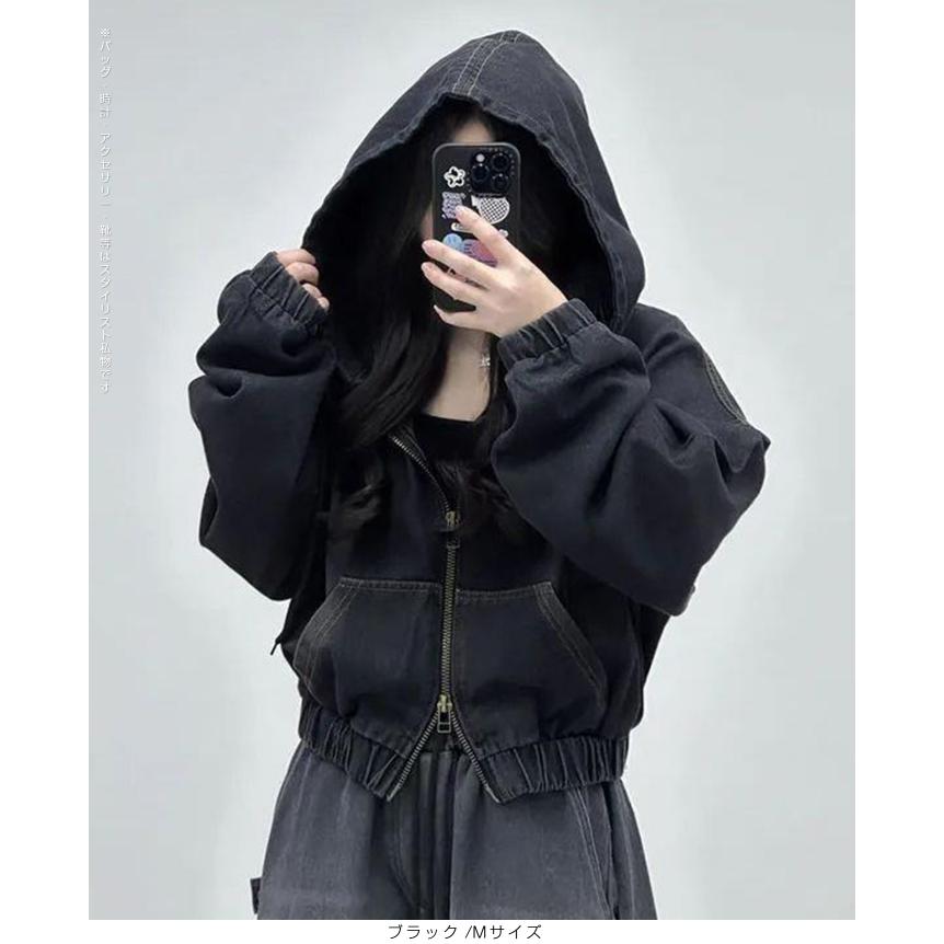 Dark Angel パーカー デニムパーカー ダブルジップ レディース