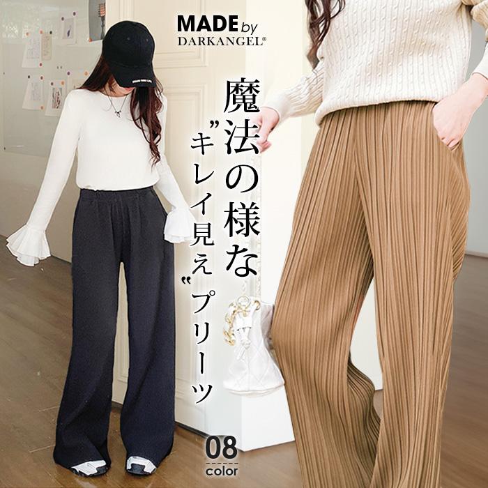 Dark Angel 選べるタイプ&丈プリーツワイドパンツ レディース Dark Angel 選べるタイプ&丈プリーツワイドパンツ レディース