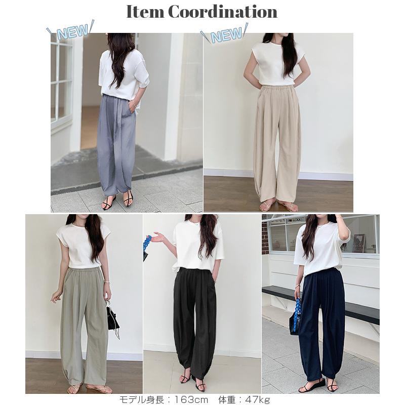 Dark Angel ワイドパンツ リネン風 パンツ カーブパンツ