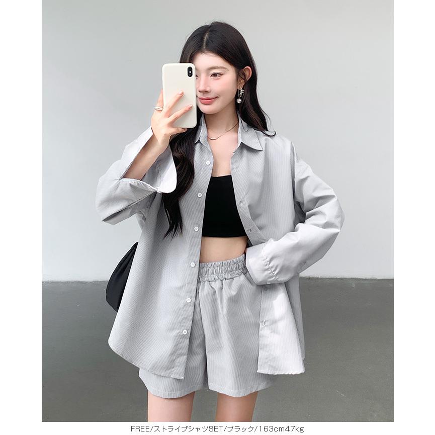 ストライプシャツラッシュガード ママ水着 服見え ストライプシャツ