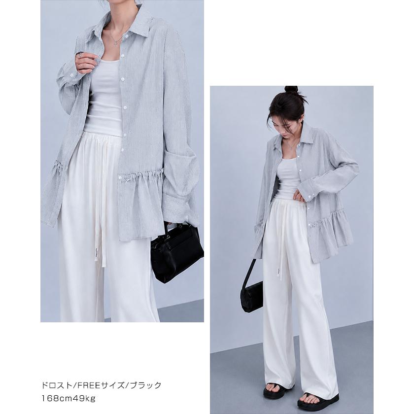ストライプシャツラッシュガード ママ水着 服見え ストライプシャツ