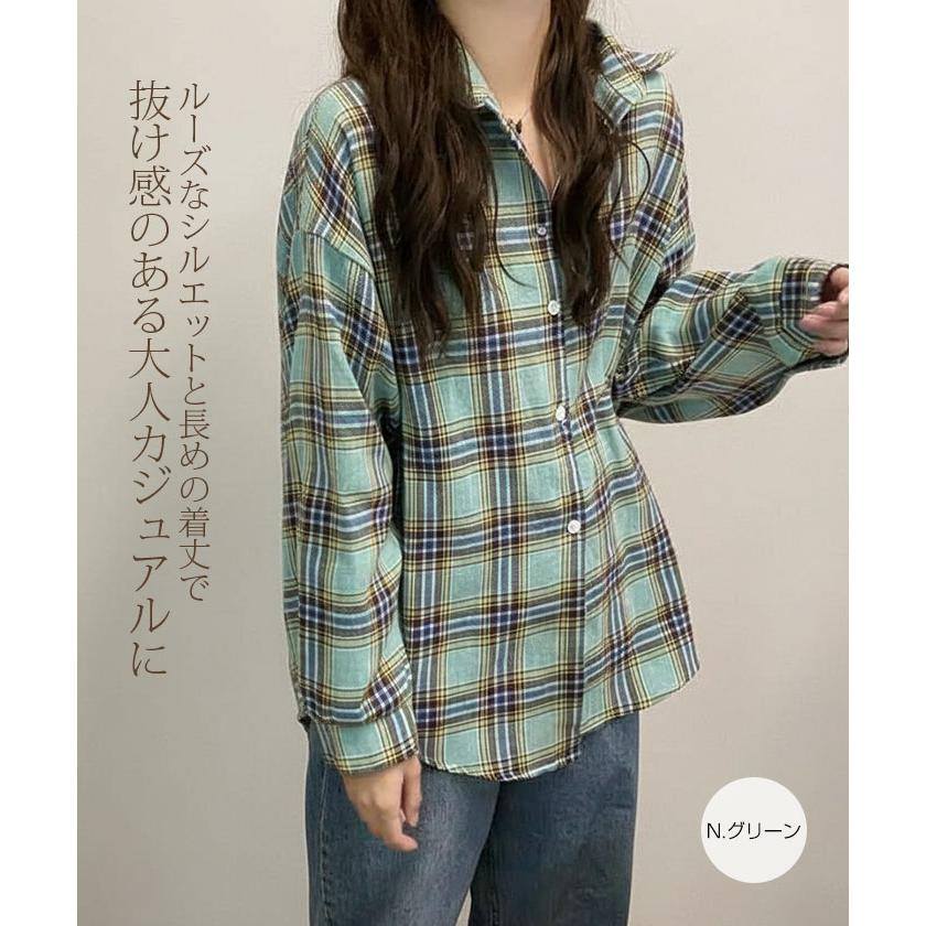 Agnes b. チェック柄ネルシャツ 長袖 メンズ チェック コットン 長袖 シャツ 