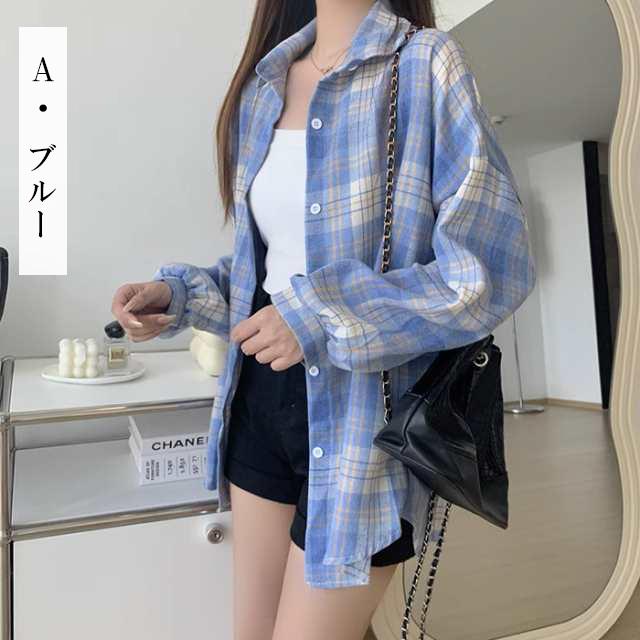 Dark Angel ドロップショルダーチェックシャツ ブラウス 秋 Dark Angel ドロップショルダーチェックシャツ ブラウス 秋