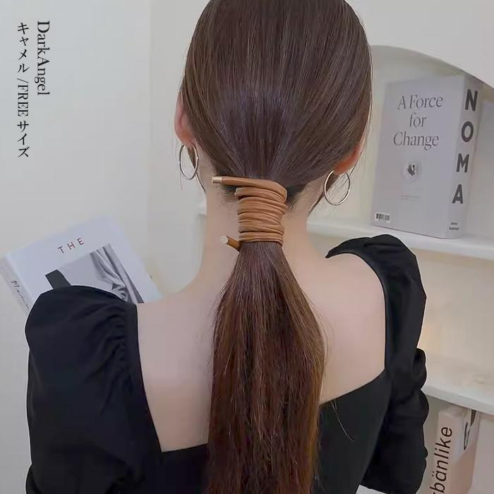 ワイヤーポニー ヘアワイヤー アレンジワイヤー ヘアアクセサリー 韓国 まとめ髪 シンプル おしゃれ かわいい フェイクレザー 合皮｜newmode｜13