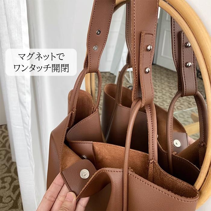 専用✨epeトートバッグ　ダークブラウン　A4収納　トップハンドル　逆台形 BASE トートバッグ サイドジップ バイカラートートバッグ (L) A4