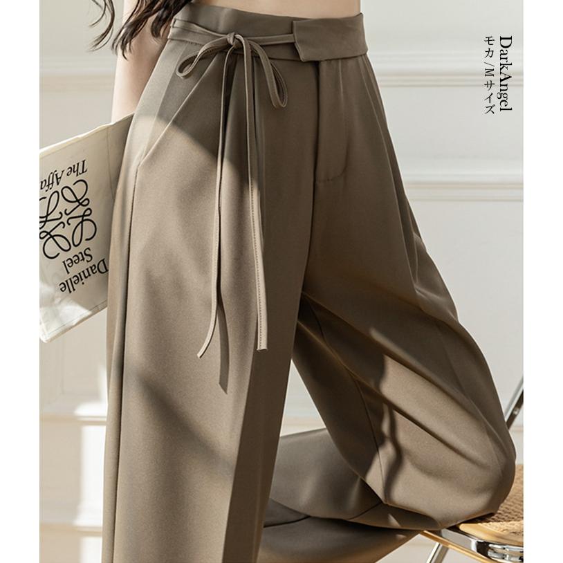 Dark Angel（ダークエンジェル） サイドリボンタックワイドパンツ 美脚