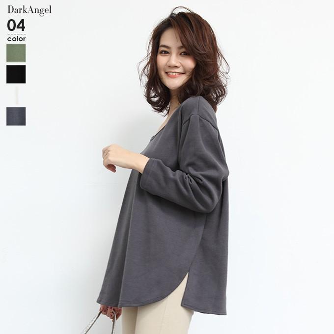 サイドスリット ゆったり カットソー 送料無料 ロンt レディース プルオーバー ゆったり Vネック 長袖 トップス ロンティー プルオーバー 春 新作 Tp1912 1575 Dark Angel ダークエンジェル 通販 Yahoo ショッピング