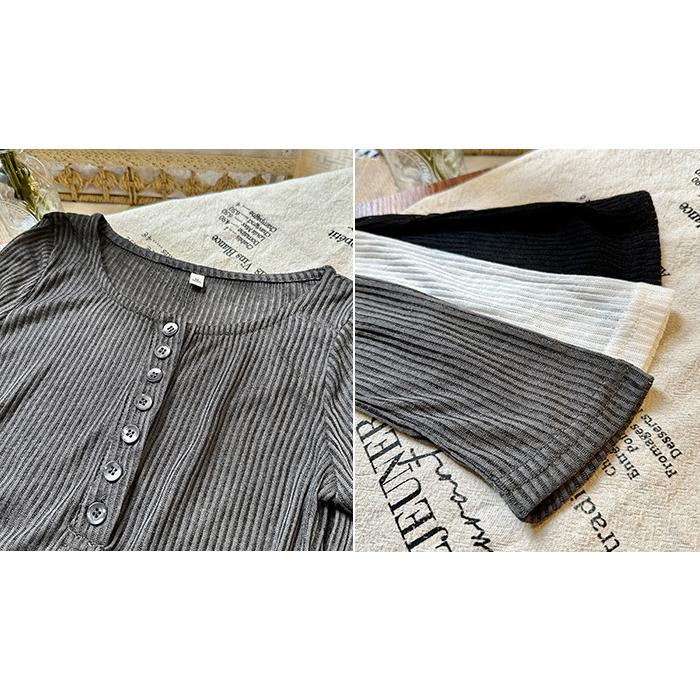 Dark Angel（ダークエンジェル） リブシアーヘンリーネックトップス