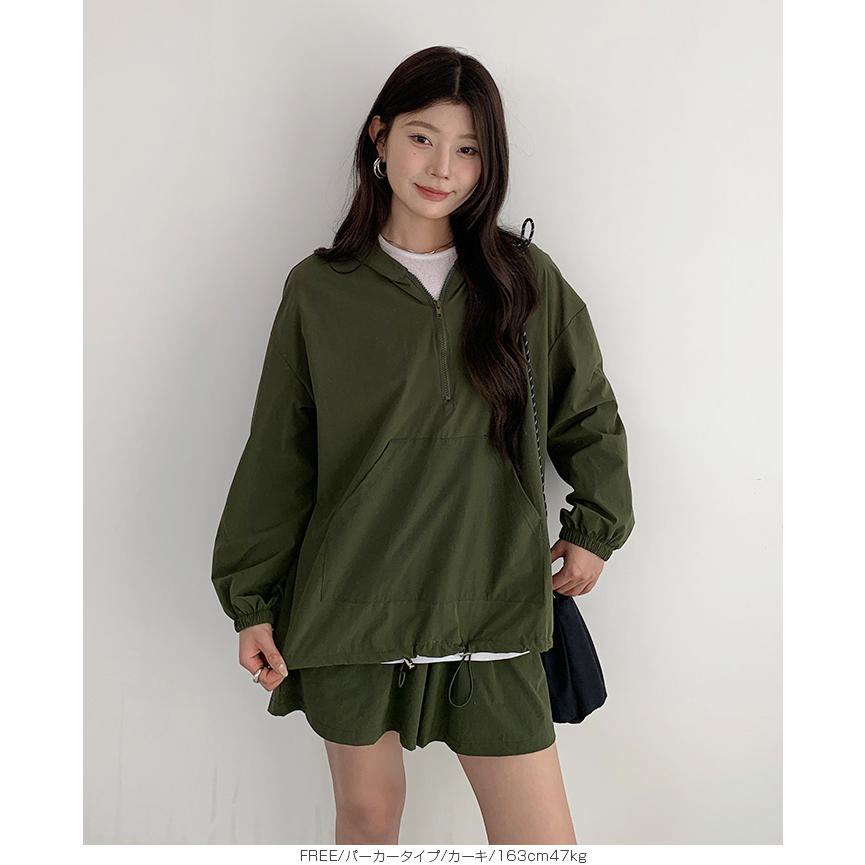 水陸両用アノラックラッシュガードセットアップ フード付き 水陸両用 アノラックパーカー パーカー ハーフジップ ショーツ ショートパンツ 体型カバー 速乾 UV |  | 14