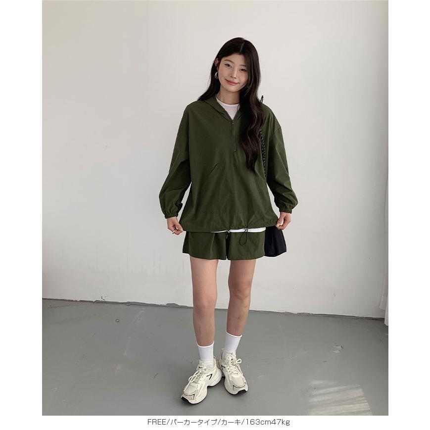 水陸両用アノラックラッシュガードセットアップ フード付き 水陸両用 アノラックパーカー パーカー ハーフジップ ショーツ ショートパンツ 体型カバー 速乾 UV |  | 18