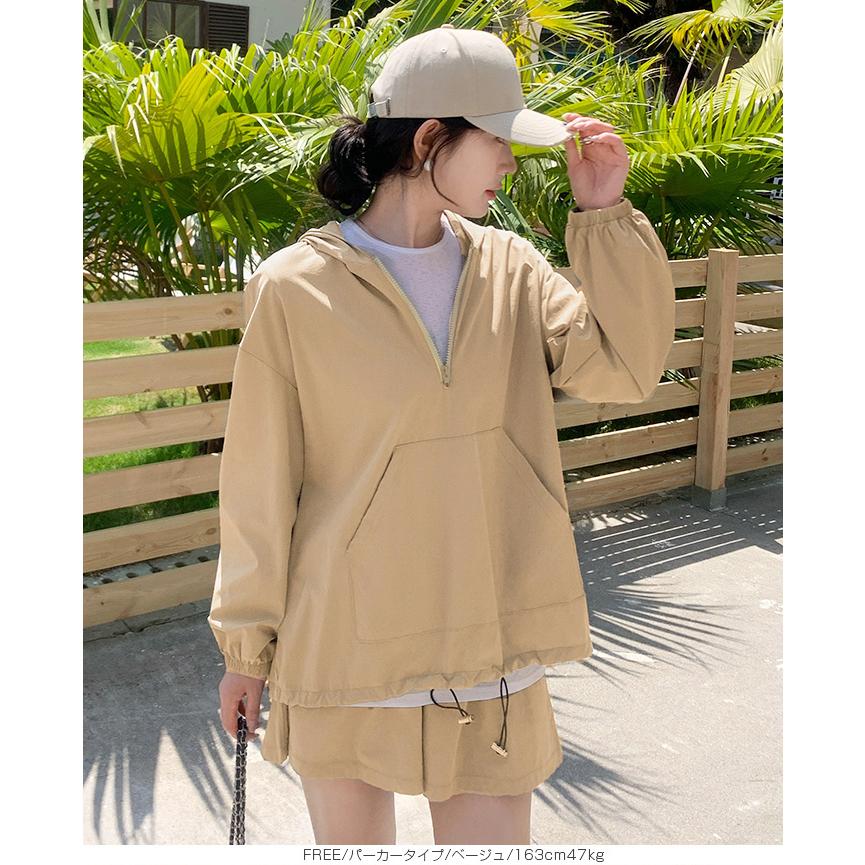 水陸両用アノラックラッシュガードセットアップ フード付き 水陸両用 アノラックパーカー パーカー ハーフジップ ショーツ ショートパンツ 体型カバー 速乾 UV |  | 19