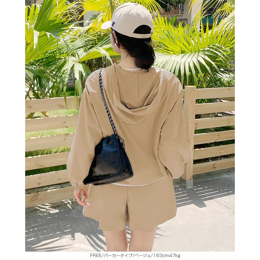 水陸両用アノラックラッシュガードセットアップ フード付き 水陸両用 アノラックパーカー パーカー ハーフジップ ショーツ ショートパンツ 体型カバー 速乾 UV |  | 22