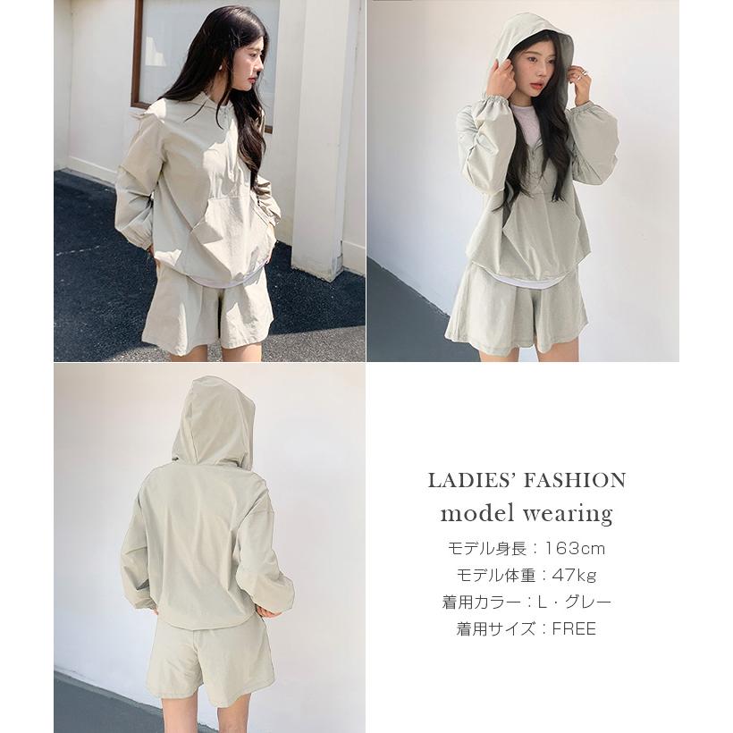 水陸両用アノラックラッシュガードセットアップ フード付き 水陸両用 アノラックパーカー パーカー ハーフジップ ショーツ ショートパンツ 体型カバー 速乾 UV |  | 05