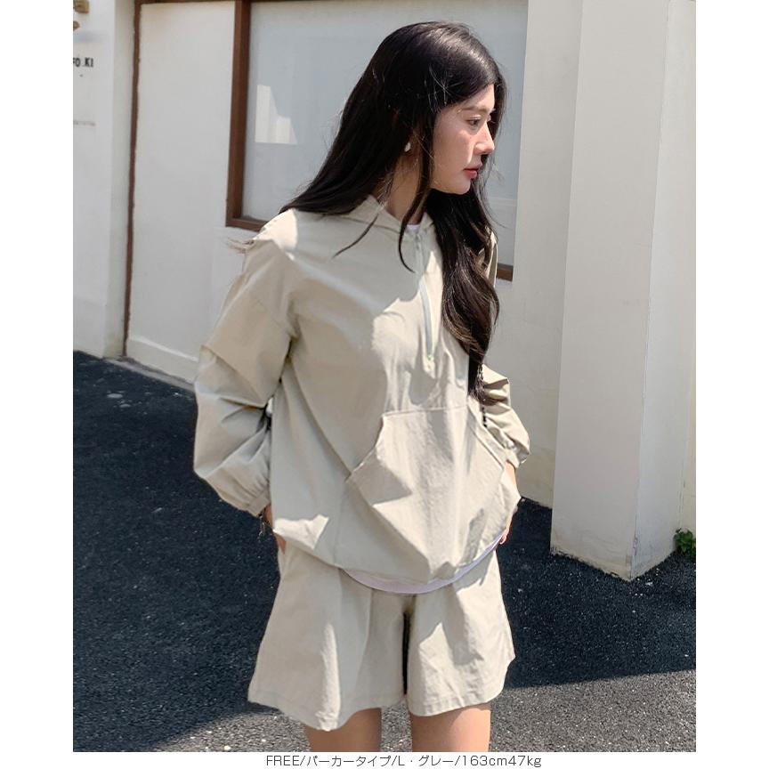 水陸両用アノラックラッシュガードセットアップ フード付き 水陸両用 アノラックパーカー パーカー ハーフジップ ショーツ ショートパンツ 体型カバー 速乾 UV |  | 09