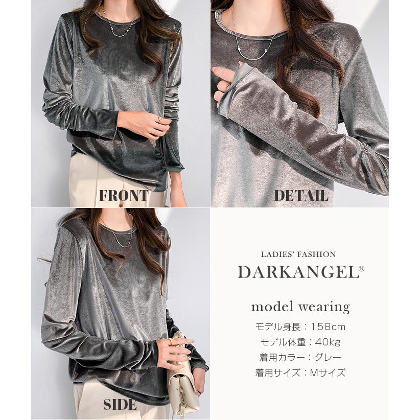 Dark Angel ベロアトップス カットソー レディース 秋 冬 長袖 Dark Angel ベロアトップス カットソー レディース 秋 冬 長袖