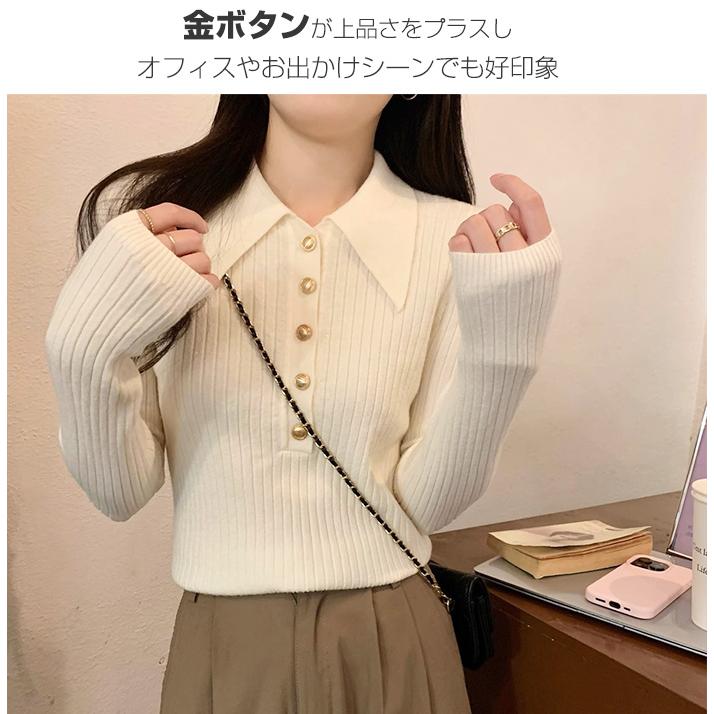 Dark Angel（ダークエンジェル） 金ボタンポロニット トップス ニット