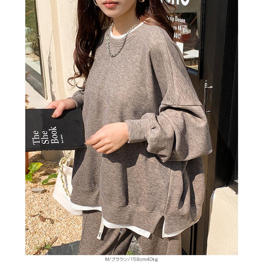 Dark Angel（ダークエンジェル） 裏ミンク裏起毛トレーナー 重ね着風