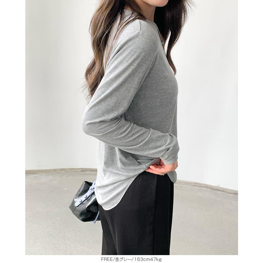 【未使用・タグ付】RIB LONGSLEEVE T SHIRT/グレーA 美品】L'AppartementリブロングスリーブTシャツグレー