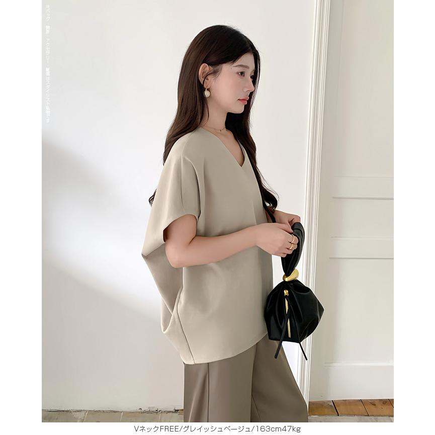 Dark Angel トップス コクーントップス レディース Vネック ラウンド