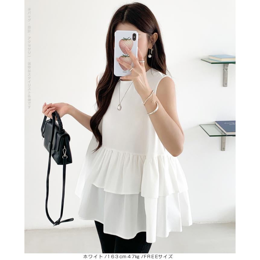 Dark Angel ノースリーブ フレア ペプラムトップス レディース