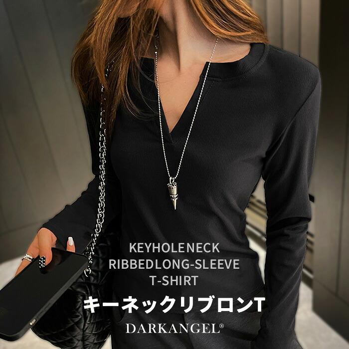 Tシャツ ロンT 長袖 カットソー トップス レディース リブ インナー 秋 