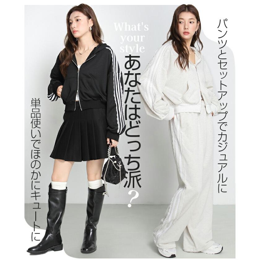 トップス パーカー レディース 春 秋 冬 長袖 ファスナー ダブルジップ