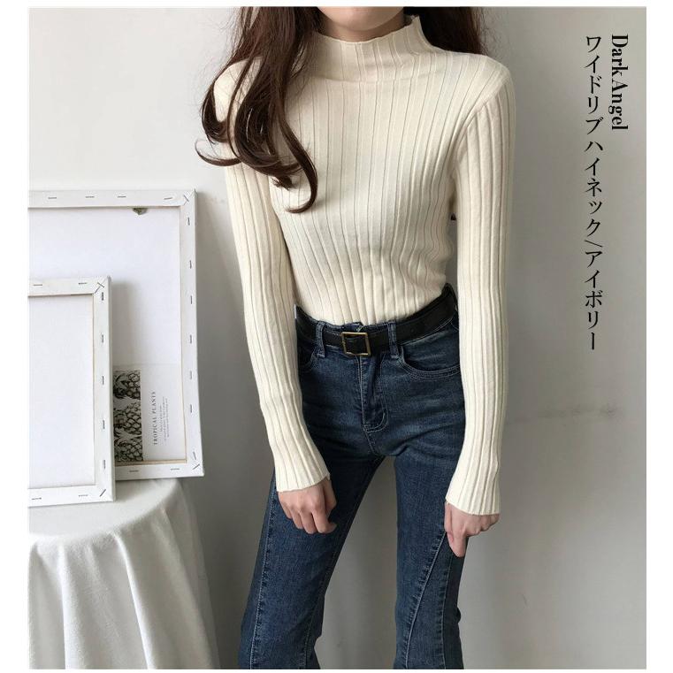 リブニット 3種類 トップス タートルネック ハイネック Vネック ニットアップ レディース 洗えるニット ウォッシャブルニット 高伸縮 リブ 30代 40代 Tpm1808 1351 Dark Angel ダークエンジェル 通販 Yahoo ショッピング