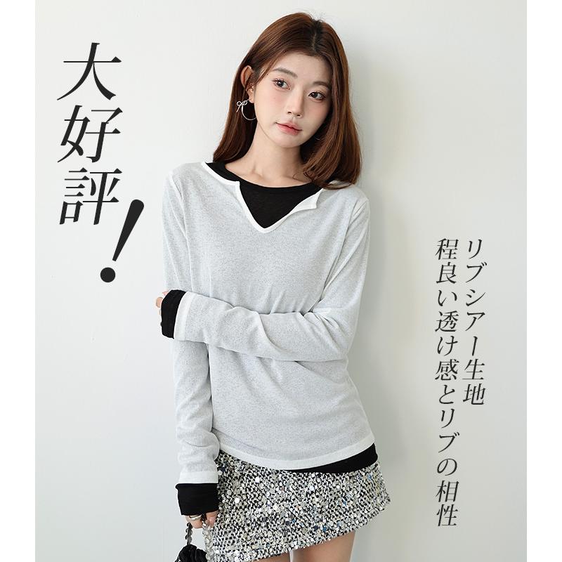 Dark Angel（ダークエンジェル） シアー ロンT リブ レイヤード