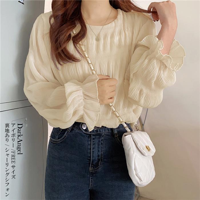 Dark Angel 春の透け感シフォンブラウス シフォン レディース Dark Angel 春の透け感シフォンブラウス シフォン レディース