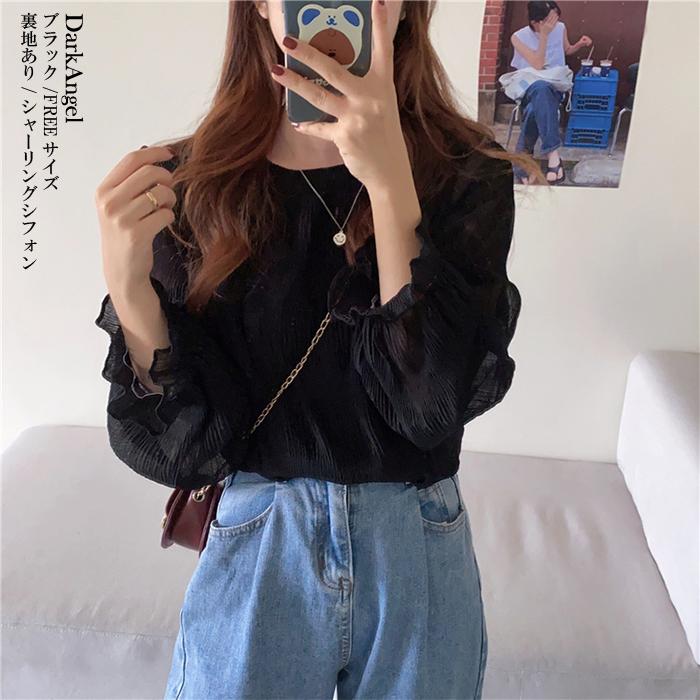 Dark Angel 春の透け感シフォンブラウス シフォン レディース Dark Angel 春の透け感シフォンブラウス シフォン レディース